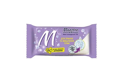 Милогосподарське тверде біле 72% Maestro для прання та видалення плям 125г
