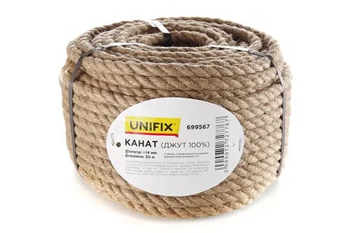 Канат (джут 100%) 14мм 50м UNIFIX - зображення 1