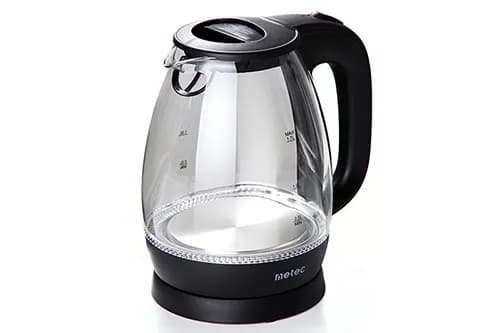 Електрочайник EK-03GB 1.7л, 1850-2200Вт, корпус скло, чорний Metec