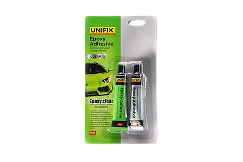 Клей епоксидний двокомпонентний для пластику тюбик (прозорий) 20г UNIFIX - зображення 1