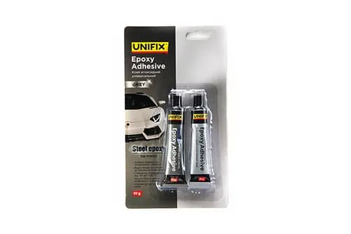 Клей епоксидний двокомпонентний для металу тюбик (сірий) 20г UNIFIX