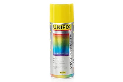 Емаль акрилова універсальна RAL 1023 Жовтий гл. 400мл UNIFIX