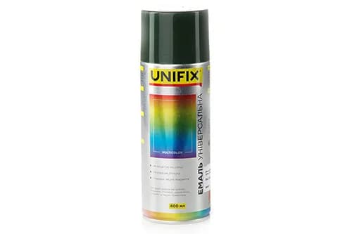 Емаль акрилова універсальна RAL 6005 Темно зелений гл. 400мл UNIFIX - зображення 1
