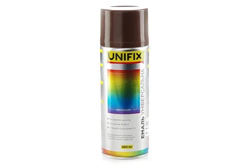Емаль акрилова універсальна RAL 8017 Коричневий шоколадний гл. 400мл UNIFIX
