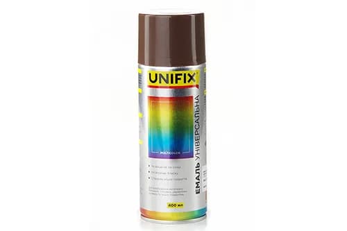 Емаль акрилова універсальна RAL 8028 Коричневий камуфляжний гл. 400мл UNIFIX