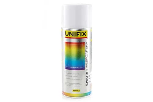Емаль акрилова універсальна RAL 9010 Білий гл. 400мл UNIFIX