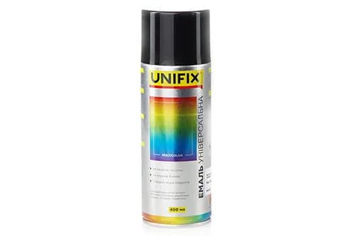 Емаль акрилова універсальна RAL 9005 Чорний гл. 400мл UNIFIX - зображення 1
