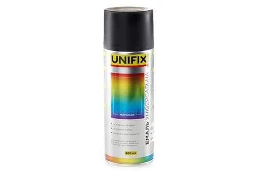 Емаль акрилова універсальна RAL 9005 Чорний мат. 400мл UNIFIX - зображення 1