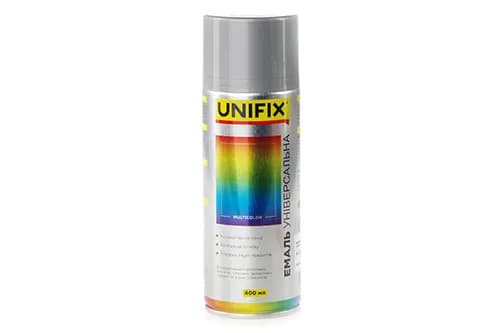 Емаль акрилова універсальна RAL 9006 Срібло гл., 400мл UNIFIX