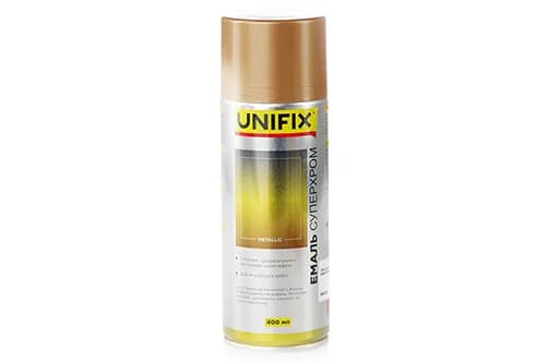 Емаль акрилова Суперхром з дзеркальним ефектом Золото 400мл UNIFIX - зображення 1