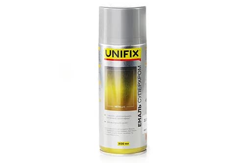Емаль акрилова Суперхром з дзеркальним ефектом Срібло 400мл UNIFIX - зображення 1