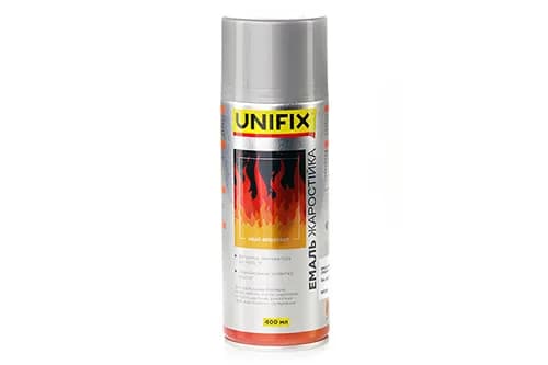 Емаль жаростійка RAL 9022 Срібло 400мл UNIFIX