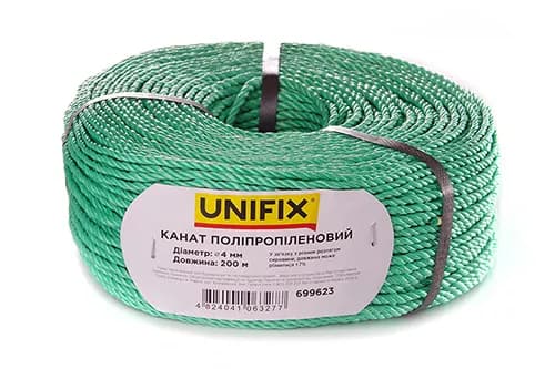Канат поліпропіленовий 4мм 200м UNIFIX - зображення 1