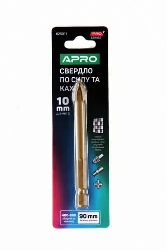 Свердло по склу і кахлю 4 грані HEX 10мм PRO APRO - зображення 1