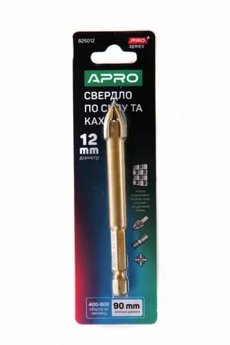 Свердло по склу і кахлю 4 грані HEX 12мм PRO APRO - зображення 1