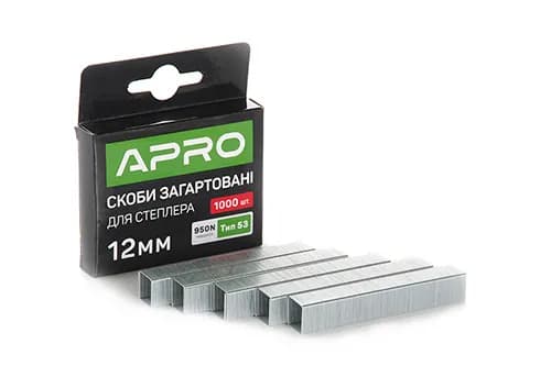 Скоби загартовані 12х11.3х0.7мм 1000шт APRO - зображення 1