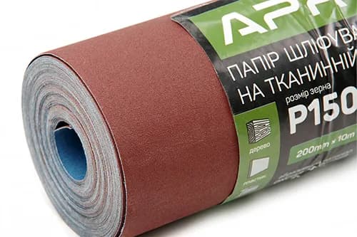 Папір шліфувальний P150 рулон 200мм*10м (тканинна основа) APRO