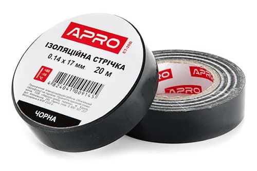 Ізоляційна стрiчка чорна 0.14х17мм 25м (пачка, кратно 10шт) APRO