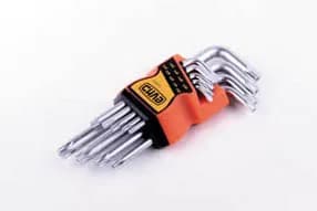Набір торцевих ключів Torx T10, T15, T20, T25, T27, T30, T40, T45, T50 коротких CrV (9шт) СИЛА
