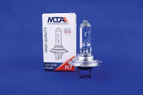 Лампа автомобільна H7 12V 55W PX26D (ближня/дальня, протитуманна) MTA - зображення 1