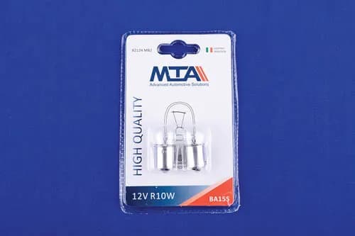 Лампа автомобільна 12V 10W Ba15s R10W (габарити, освітлення номерного знаку) (2шт) MTA - зображення 1