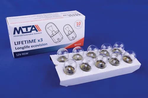 Лампа автомобільна 12V 5W Ba15s R5W (габарити, освітлення номерного знаку, стоянкове освітлення/габарити) (10шт) MTA
