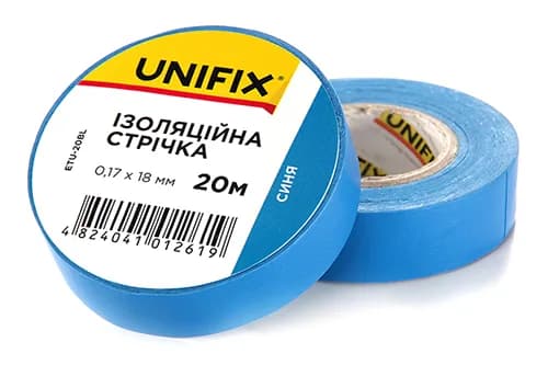 Ізоляційна стрiчка синя 0.17х18мм 20м (пачка, кратно 10шт) UNIFIX - зображення 1
