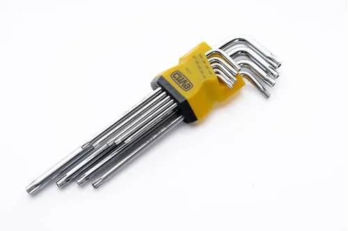 Набір торцевих ключів Torx T10, T15, T20, T25, T27, T30, T40, T45, T50 довгих CrV (9шт) СИЛА