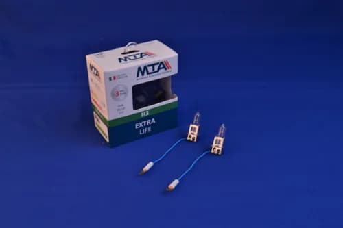 Лампа автомобільна H3 12V 55W PK22S EXTRA LIFE (2шт) (ближня/дальня, протитуманна) MTA