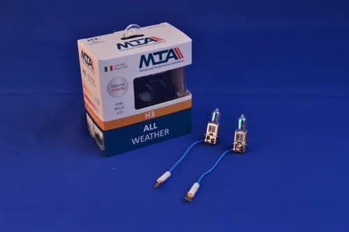 Лампа автомобільна H3 12V 55W PK22S ALL WHEATHER (2шт) (ближня/дальня, противотуманна) MTA