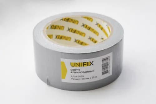 Стрічка клейка армована сіра 50мм*25м UNIFIX - зображення 1