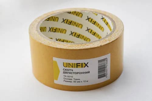 Стрічка клейка двостороння на тканинній основі 50мм*10м UNIFIX - зображення 1