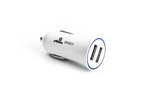 Автомобільний зарядний пристрій 2 USB (12 / 24V - 5V 2,1A) білий 12 Atelie - зображення 1