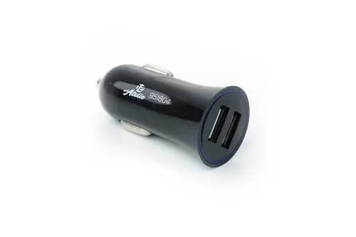 Автомобільний зарядний пристрій 2 USB (12 / 24V - 5V 2,1A) чорний 12 Atelie - зображення 1