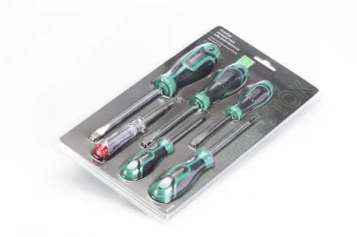 Набір викруток обгумованих SL3x75, SL5x100, SL6x125, PH0x75, PH1x100 (6шт) Стандарт СИЛА - зображення 1