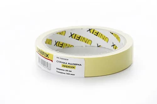 Стрічка клейка малярна MR-7020261P преміум 20мм*20м UNIFIX