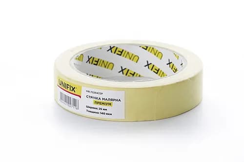 Стрічка клейка малярна MR-7520472P преміум 25мм*40м UNIFIX