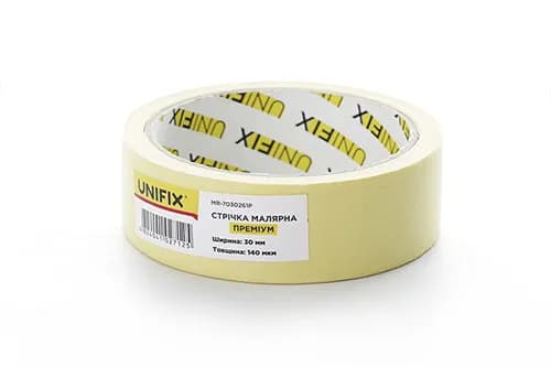 Стрічка клейка малярна MR-7030261P преміум 30мм*20м UNIFIX