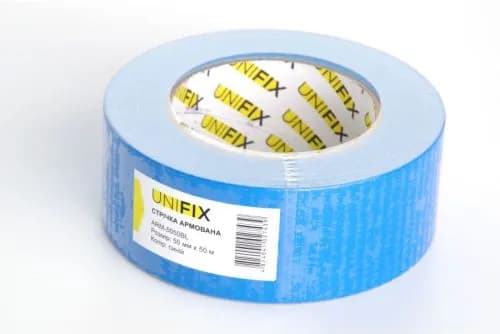 Стрічка клейка армована синя 50мм*50м UNIFIX - зображення 1