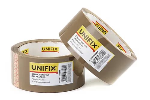 Стрічка клейка пакувальна коричнева 45мм 200 SKBR-5400266 UNIFIX - зображення 1