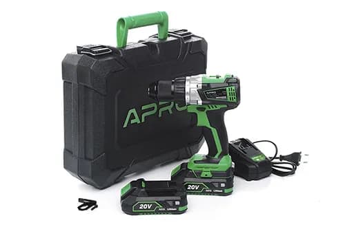 Дриль-шуруповерт безщіточний APRO 20В, 2А, 20DB, 2 АКБ, ЗУ, кейс - зображення 1