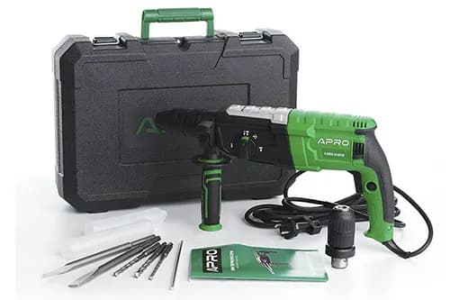 Перфоратор прямий APRO 3,5 Дж, 1050В, SDS+, 1050H DFR, кейс - зображення 1