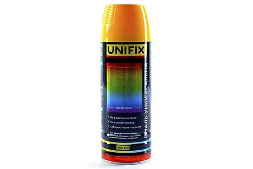 Емаль універсальна акрилова преміум RAL1028 жовтий динний глянець 400мл UNIFIX