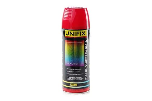 Емаль універсальна акрилова преміум RAL 3001 Червоний сигнальний гл. 400мл UNIFIX