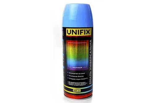 Емаль універсальна акрилова преміум RAL5012 блакитний глянець 400мл UNIFIX