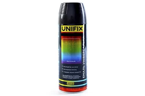 Емаль універсальна акрилова преміум RAL9005 чорний глянець 400мл UNIFIX