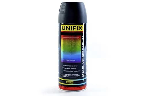 Емаль універсальна акрилова преміум RAL9005 чорний мат 400мл UNIFIX