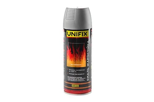 Емаль жаростійка Срібло преміум 400мл UNIFIX