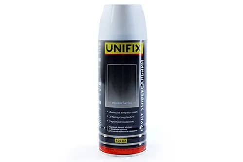 Емаль ґрунтувальна універсальна акрилова сірий мат преміум 400мл UNIFIX