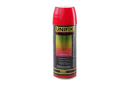 Емаль акрилова флуоресцентна Червоний преміум 400мл UNIFIX - зображення 1